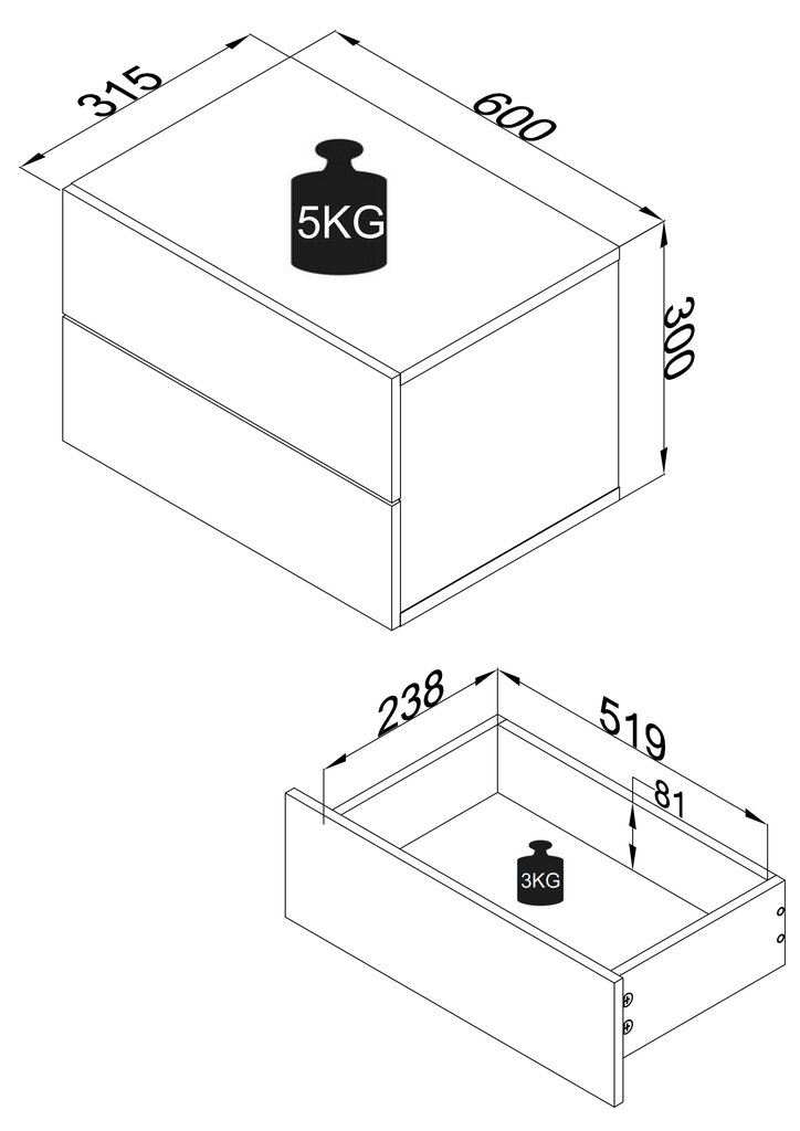 Öökapp Usal L 60, hall hind ja info | Öökapid | kaup24.ee