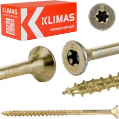 100 tk puidukruvid 6x70 mm, koonilised, TORX, Klimas WKCS hind ja info | Kinnitusvahendid | kaup24.ee