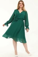 Развевающееся зеленое платье на бретеле F4004-ZA-44/46 цена и информация | Платья | kaup24.ee