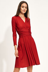 Красное платье с вырезом-конвертом - S212 цена и информация | Платья | kaup24.ee