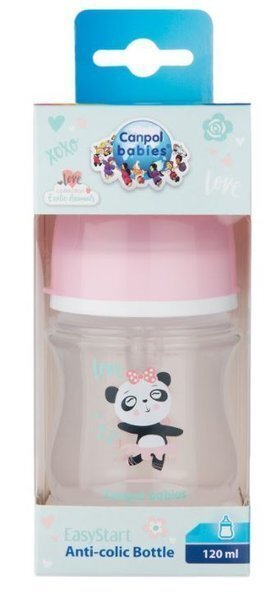 Lutipudel Canpol Babies EasyStart Exotic Animals Wide Bottle Anti-colic 120 ml hind ja info | Lutipudelid ja aksessuaarid | kaup24.ee