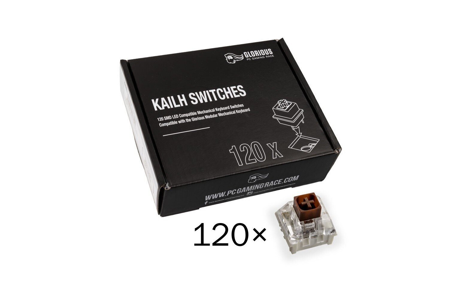 Glorious PC Gaming Race Kailh Box Brown Tactile & Silent, 120 tk hind ja info | Klaviatuurid | kaup24.ee