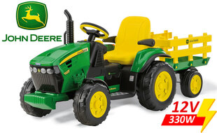 Laste elektriline traktor Peg Perego Peg Perego John Deere Ground Force with trailer 12V/330W цена и информация | Электромобили для детей | kaup24.ee