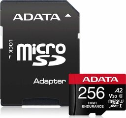 Adata High Endurance 256GB microSDXC UHS-I U3 цена и информация | ADATA Мобильные телефоны, Фото и Видео | kaup24.ee