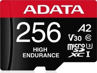 Adata High Endurance 256GB microSDXC UHS-I U3 цена и информация | ADATA Мобильные телефоны, Фото и Видео | kaup24.ee