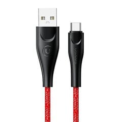 USAMS Kabel pleciony U41 USB-C 1m 2A czerwony|red SJ392USB02 (US-SJ392) Fast Charge цена и информация | Borofone 43757-uniw | kaup24.ee