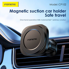 Foneng Car holder CP102 magnetic to air vent black цена и информация | Держатели для телефонов | kaup24.ee