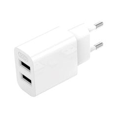 Wall charger XO L109  2x USB-A, cable USB Type-C,  2.4A (white) цена и информация | Зарядные устройства для телефонов | kaup24.ee