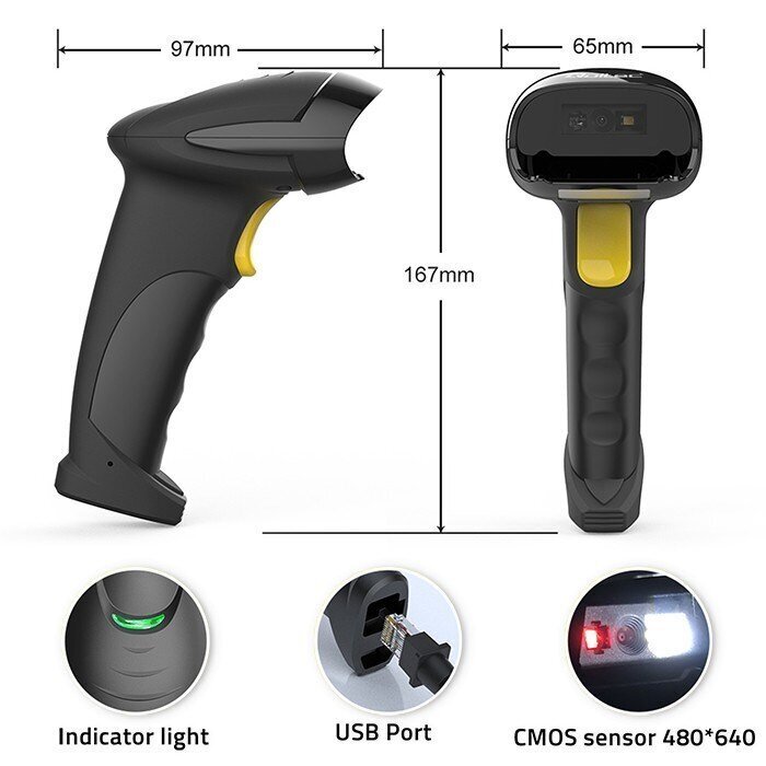 Qoltec Laser Barcode Scanner 50853 hind ja info | Nutiseadmed ja aksessuaarid | kaup24.ee