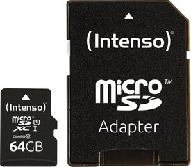 Intenso micro SD 64 ГБ CL10 цена и информация | Карты памяти | kaup24.ee