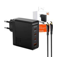 Wall charger McDodo GAN 3xUSB-C + USB, 100W + 2m cable (black) цена и информация | Зарядные устройства для телефонов | kaup24.ee