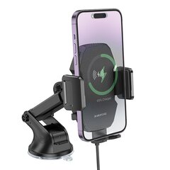 Borofone Car holder BH214 Adelante with induction charging to dashboard black цена и информация | Mobiiltelefonide hoidjad | kaup24.ee