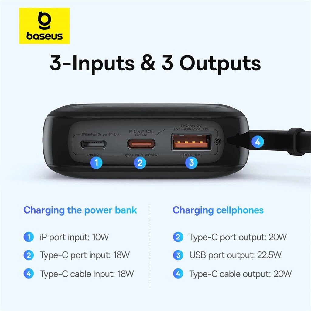 Baseus Qpow Pro+ 10000mAh hind ja info | Akupangad | kaup24.ee