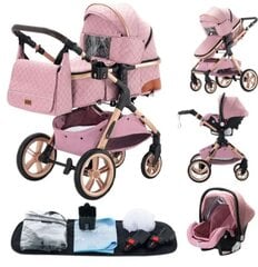 Детская коляска-трансформер 3 в 1, розовый цена и информация | Коляски | kaup24.ee