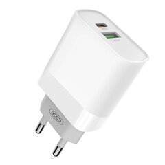 Seinalaadija + USB-C kaabel XO L64 20W, QC3.0, PD (valge) hind ja info | Mobiiltelefonide laadijad | kaup24.ee