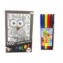 Värvimispusle Lean Toys Owl, 500 tk hind ja info | Pusled | kaup24.ee