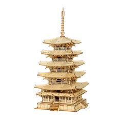 Puidust 3D pusle Robotime Pagoda, 275 tk hind ja info | Pusled | kaup24.ee