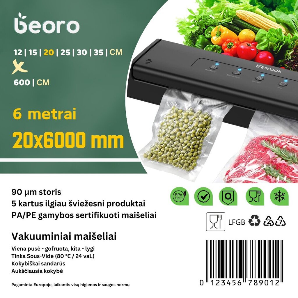 Beoro 20x600 hind ja info | Vaakumpakendajad | kaup24.ee