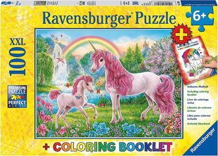 Киндер -головоломка Ravensburger - 13698 Magic Unicorns - головоломка единорога для детей с 6 лет, со 100 частями в формате XXL, в том числе буклетом краски цена и информация | Пазлы | kaup24.ee