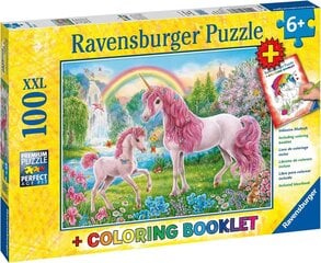 Киндер -головоломка Ravensburger - 13698 Magic Unicorns - головоломка единорога для детей с 6 лет, со 100 частями в формате XXL, в том числе буклетом краски цена и информация | Пазлы | kaup24.ee