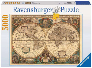 Пазл Карта старого мира Ravensburger, 5000 цена и информация | Пазлы | kaup24.ee