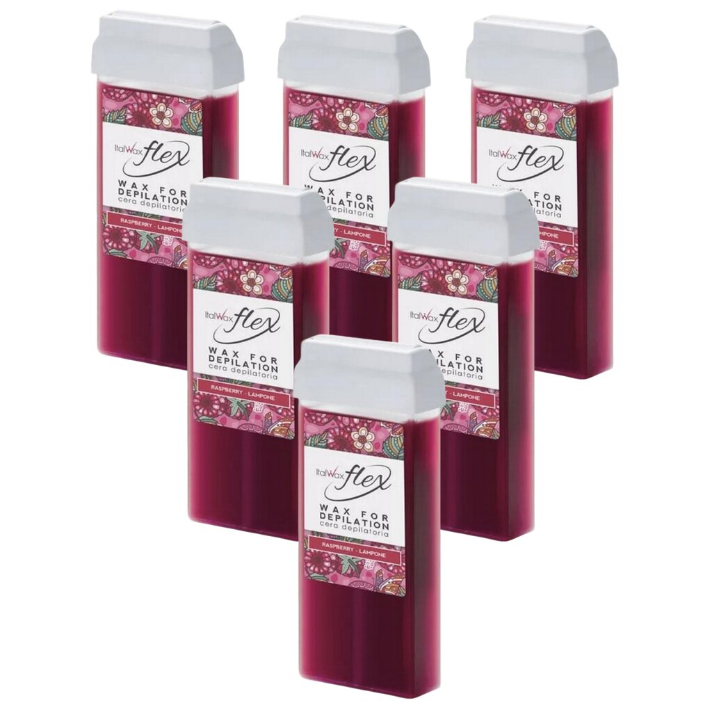 Vahapadrun ItalWax Flex Raspberry 6x100ml цена и информация | Depileerimisvahendid | kaup24.ee