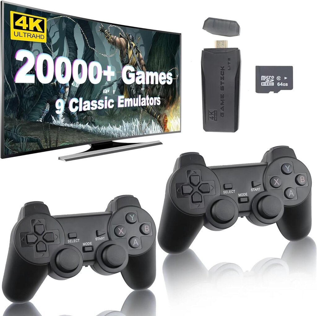 HappyJoe Plug & Play 20000+ Games, 4K HDMI, 64GB цена и информация | Mängukonsoolid | kaup24.ee