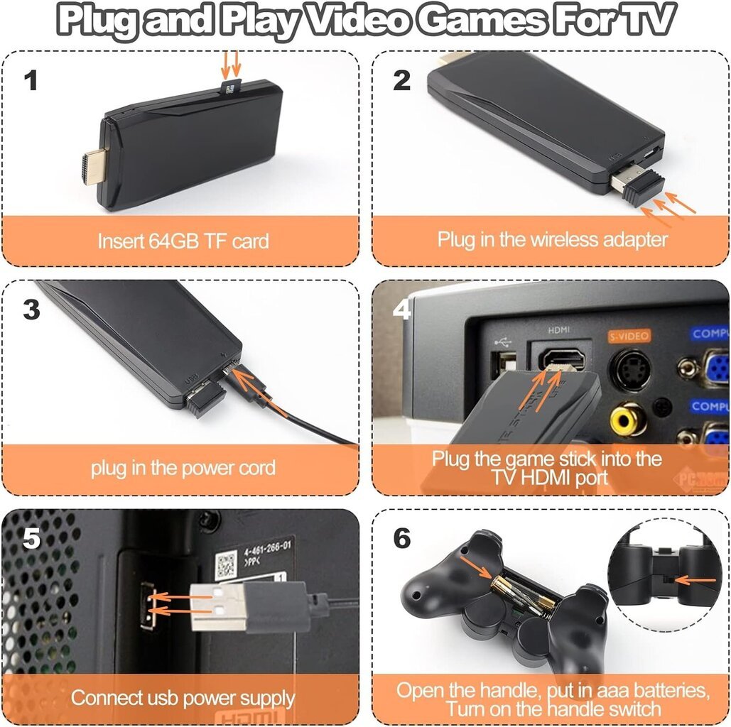 HappyJoe Plug & Play 20000+ Games, 4K HDMI, 64GB цена и информация | Mängukonsoolid | kaup24.ee