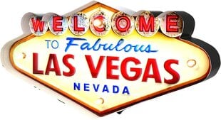 Лас-Вегас - Световая вывеска в стиле ретро - 50-е годы, 50 х 25 х 5 см (Лас-Вегас) цена и информация | Детали интерьера | kaup24.ee