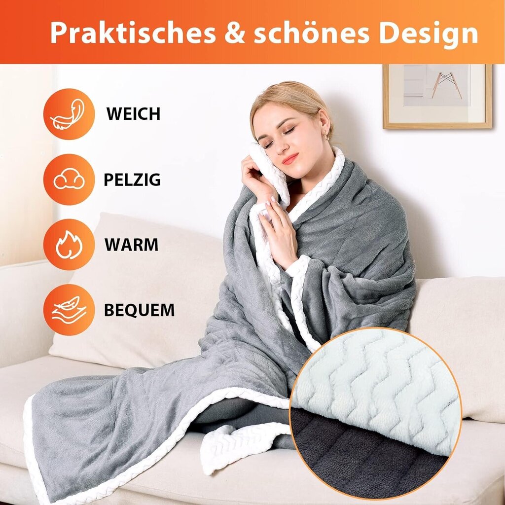 Soojendusega pleed Comfytemp, 160 x 130 cm, hall цена и информация | Voodikatted, pleedid | kaup24.ee