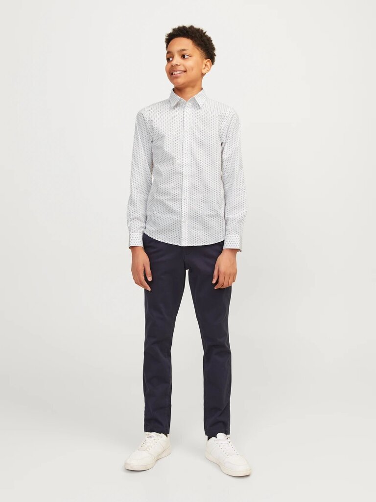 Jack & Jones triiksärk poistele 12255180*01, valge 5715510888875 цена и информация | Poiste särgid | kaup24.ee