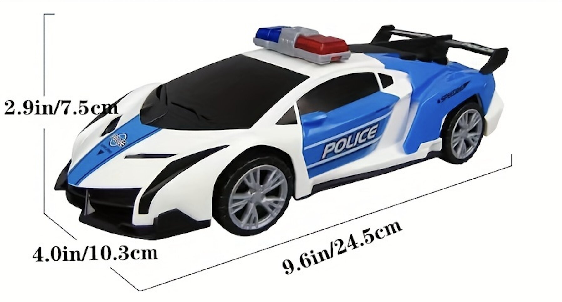 Mänguasjaga politseiauto - 360° pöörlev valgusti ja automaatuksed hind ja info | Poiste mänguasjad | kaup24.ee