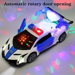 Полицейская машина-игрушка с 360° вращающимся светом и автоматической дверью цена и информация | Игрушки для мальчиков | kaup24.ee