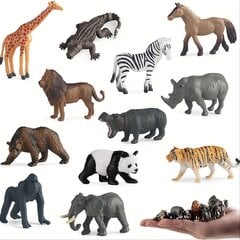 Набор мини-фигурок диких животных из пластика, 12 шт.  цена и информация | Игрушки для мальчиков | kaup24.ee