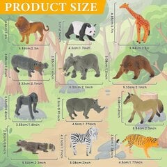 Набор мини-фигурок диких животных из пластика, 12 шт.  цена и информация | Игрушки для мальчиков | kaup24.ee