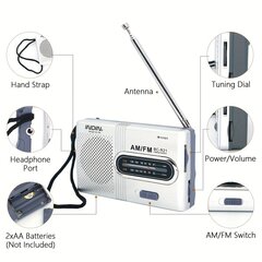 Портативный AM FM радиоприемник цена и информация | Радиоприемники и будильники | kaup24.ee