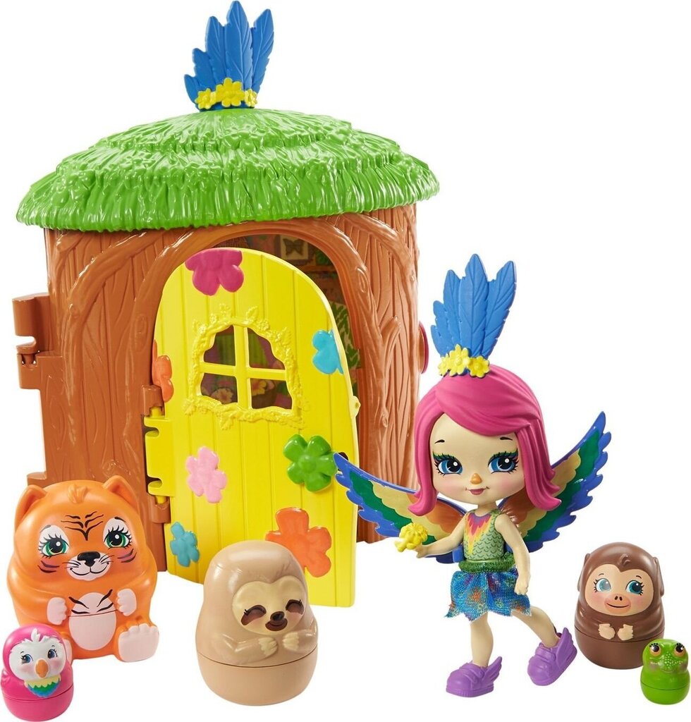 Kuju Enchantimals Peeki Parrot Tree Hut Secret Besties hind ja info | Tüdrukute mänguasjad | kaup24.ee