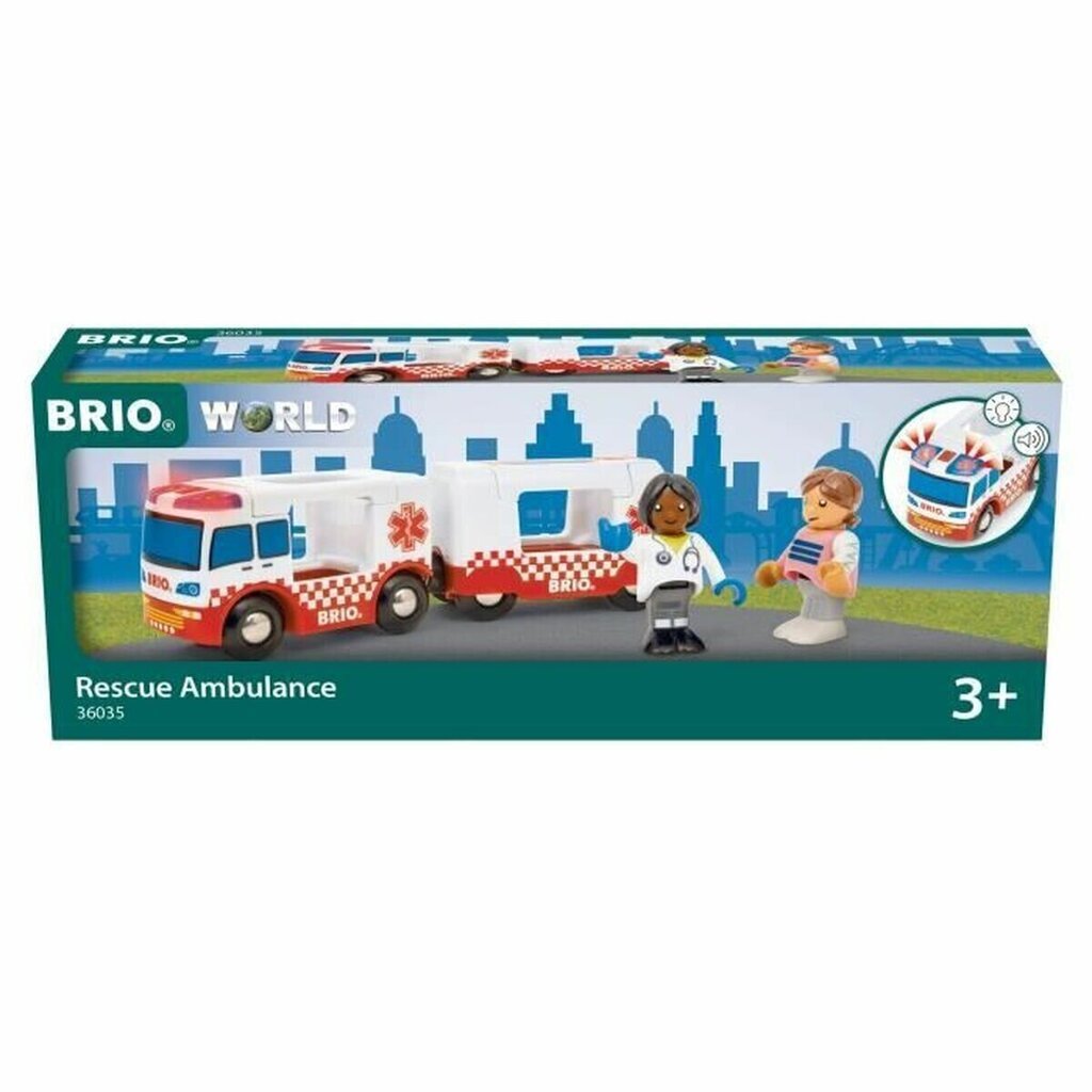 Autokomplekt Brio Rescue Ambulance, erinevad värvid, 4 tk hind ja info | Poiste mänguasjad | kaup24.ee