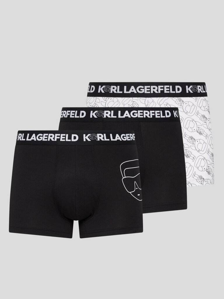 Karl Lagerfeld aluspüksid meestele Premium Ikonik 2.0 Trunk 230M2103 545009701, must/valge, 3tk цена и информация | Meeste aluspesu | kaup24.ee