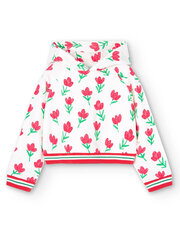 Свитшот BOBOLI Flowers Off White 418160 520239268 цена и информация | Свитеры, жилетки, пиджаки для девочек | kaup24.ee