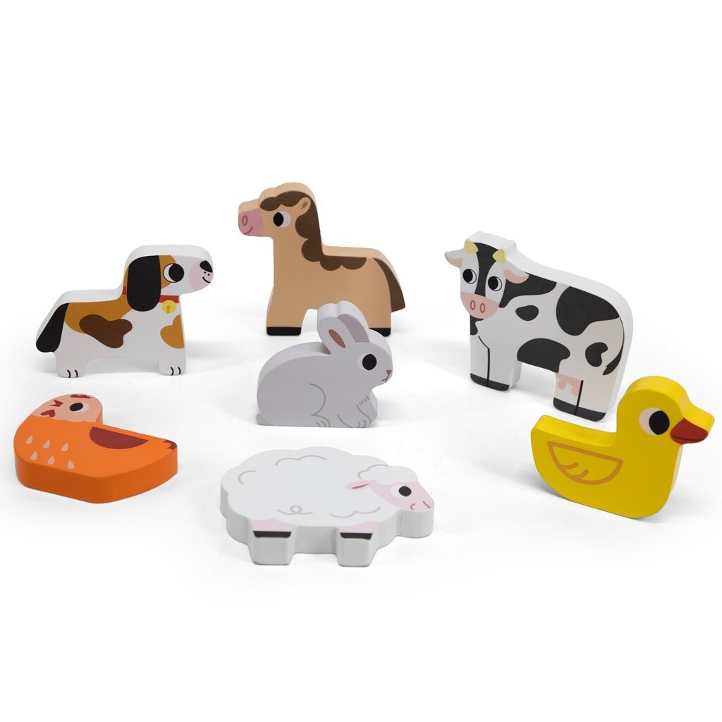 Puidust pusle taluloomad Viga цена и информация | Imikute mänguasjad | kaup24.ee