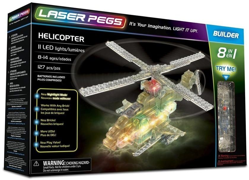 Konstruktor Laser Pegs 8in1 Helikopter 263137, 127 tk hind ja info | Klotsid ja konstruktorid | kaup24.ee