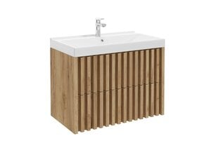 Шкафчик для ванной Tripoli с раковиной 80 см, дуб цена и информация | Шкафчики для ванной | kaup24.ee