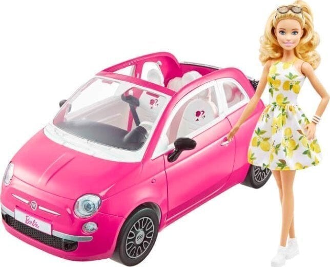 Nukk Barbie autoga Fiat 500 hind ja info | Tüdrukute mänguasjad | kaup24.ee
