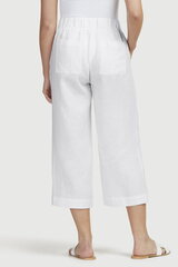 Cellbes naiste 3/4 linasest püksid LO, valge hind ja info | Naiste püksid | kaup24.ee