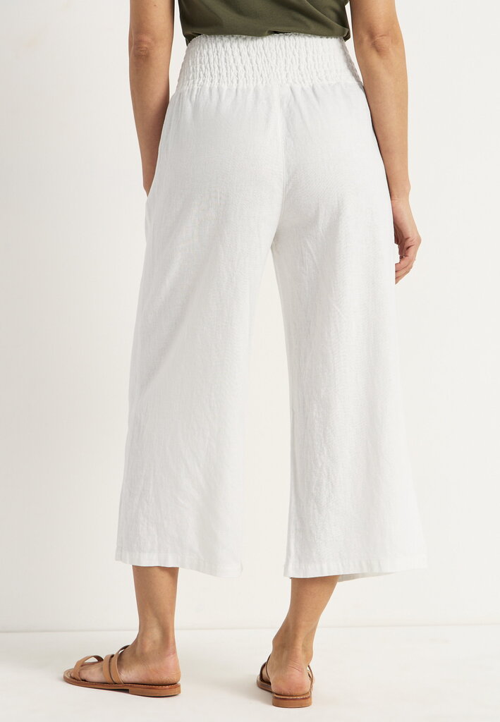 Cellbes naiste 3/4 linasest püksid LISETTE, valge hind ja info | Naiste püksid | kaup24.ee