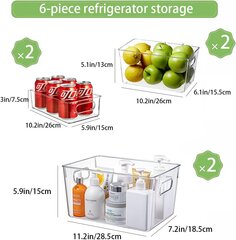Jioko külmkapi organiseerimiskomplekt, 6 tükki hind ja info | Köögitarbed | kaup24.ee