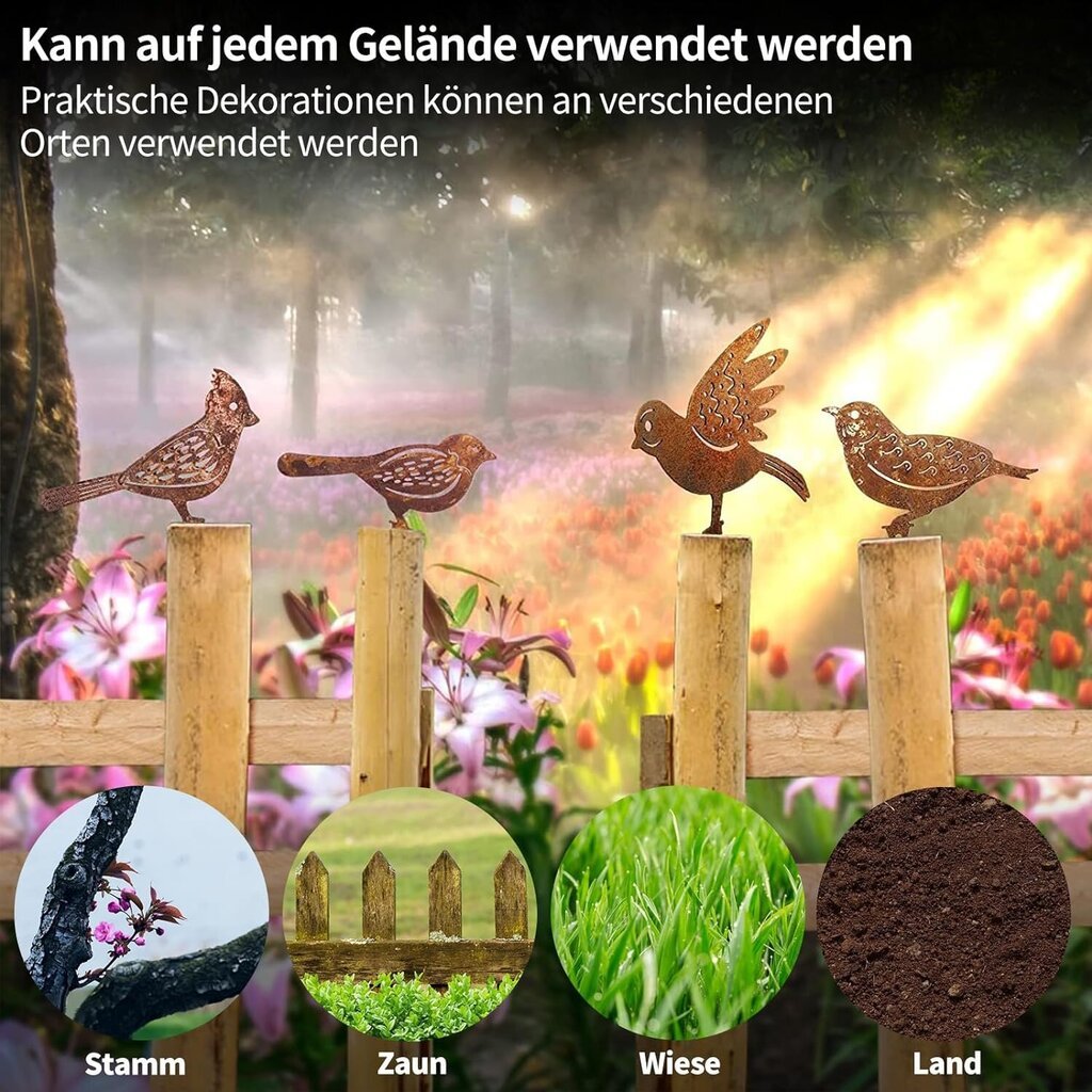 Unpotent linnukujulised aiakaunistused, 4 tk hind ja info | Dekoratsioonid | kaup24.ee