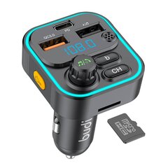 Car transmitter Budi T05, 2 x USB + USB-C цена и информация | FM модуляторы, FM трансмиттер | kaup24.ee