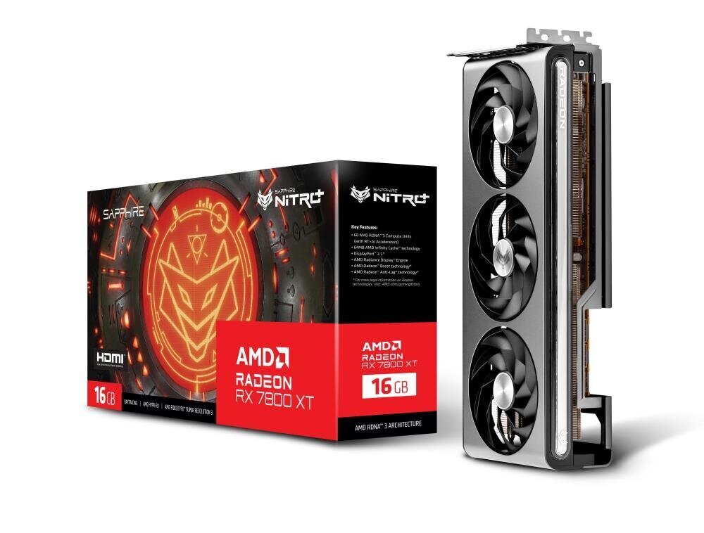 Sapphire Nitro+ AMD Radeon RX 7800 XT (11330-01-20G) цена и информация | Videokaardid (GPU) | kaup24.ee
